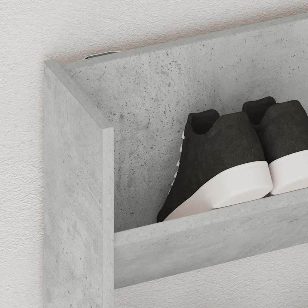 Wall-mounted shoe cabinet, concrete grey, 80x18x90cm, chipboard