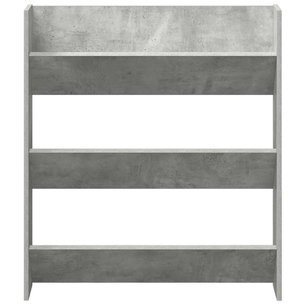 Wall-mounted shoe cabinet, concrete grey, 80x18x90cm, chipboard