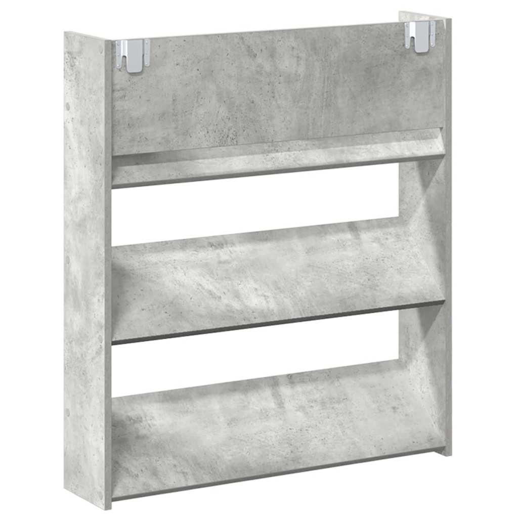 Wall-mounted shoe cabinet, concrete grey, 80x18x90cm, chipboard