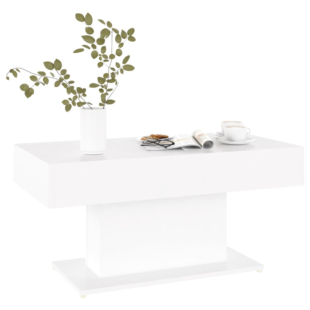 Coffee table, white, 96x50x45cm, engineered wood