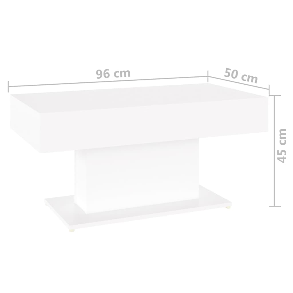 Coffee table, white, 96x50x45cm, engineered wood