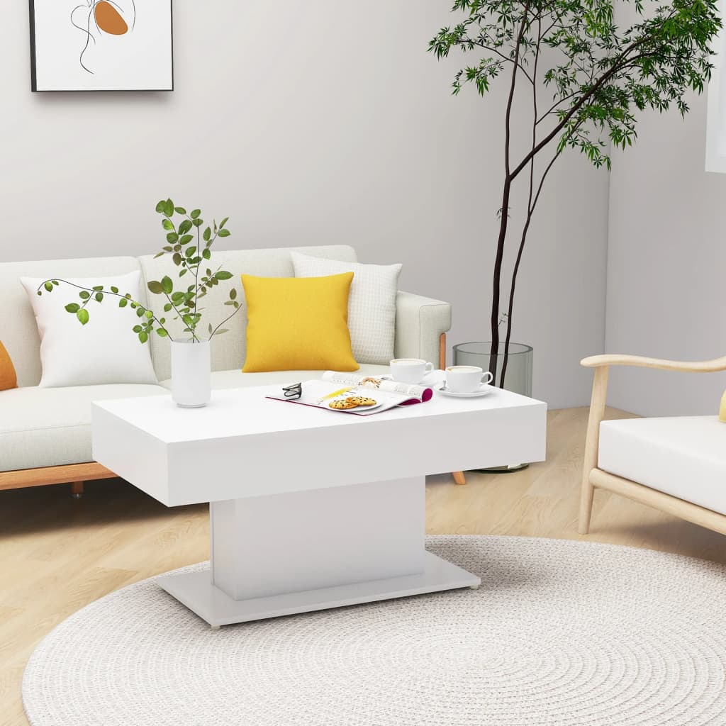 Coffee table, white, 96x50x45cm, engineered wood