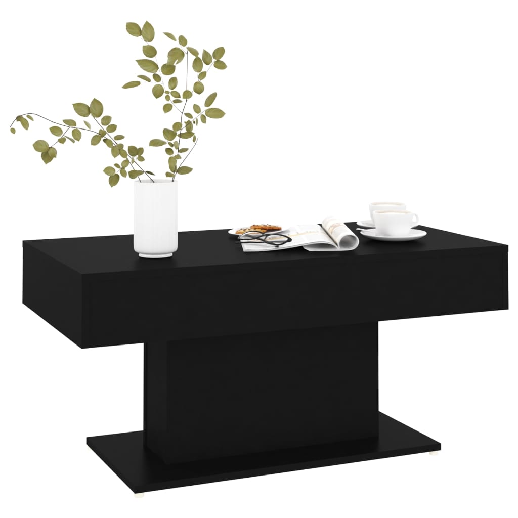 Coffee table, black, 96x50x45cm, engineered wood