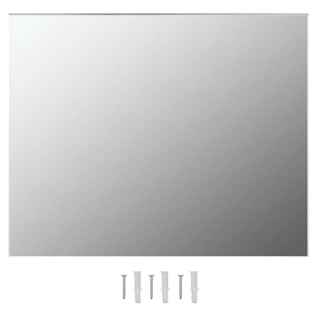 Wall mirror with LED lights, rectangular, glass