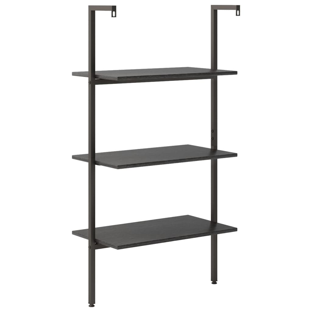 Leaning shelf, 3-tier, black, 64x35x120.5cm