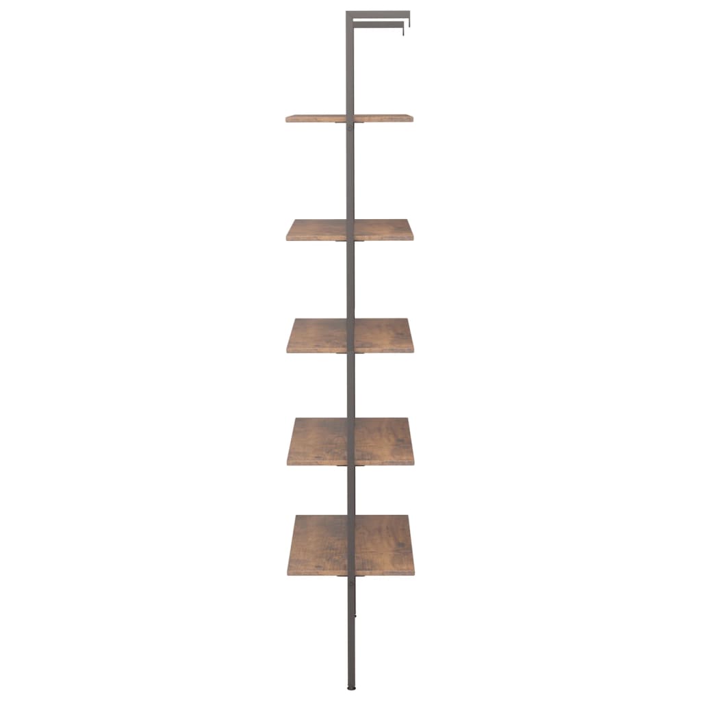 Atremiama lentyna, 5 pakopų, tamsiai ruda/juoda, 64x35x185cm