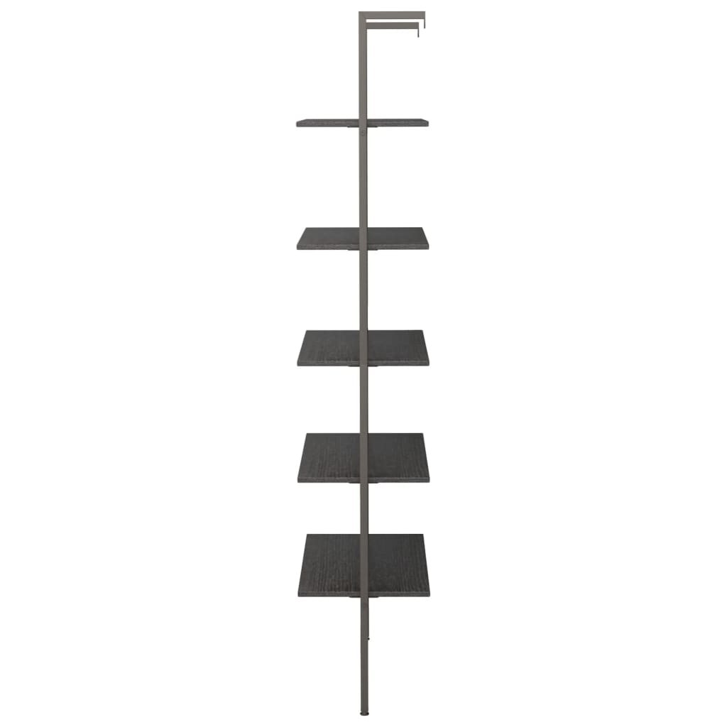 Leaning shelf, 5-tier, black, 64x35x185cm