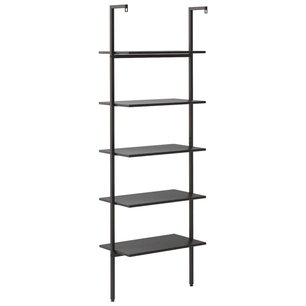 Leaning shelf, 5-tier, black, 64x35x185cm