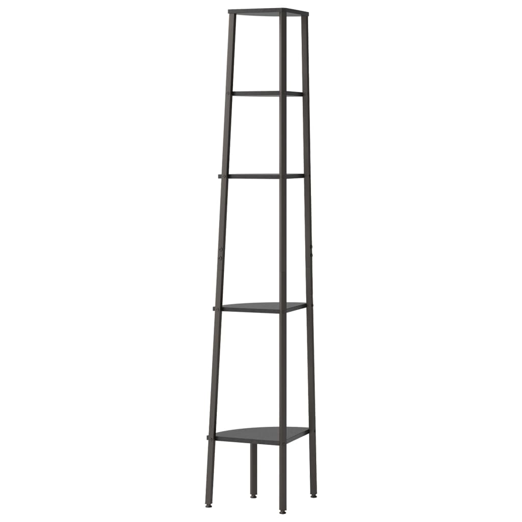 Kampinė lentyna, 5 aukštų, juodos spalvos, 45,5x31,5x180cm