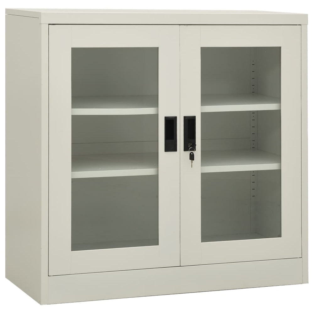 Office cabinet, light grey, 90x40x90cm, steel