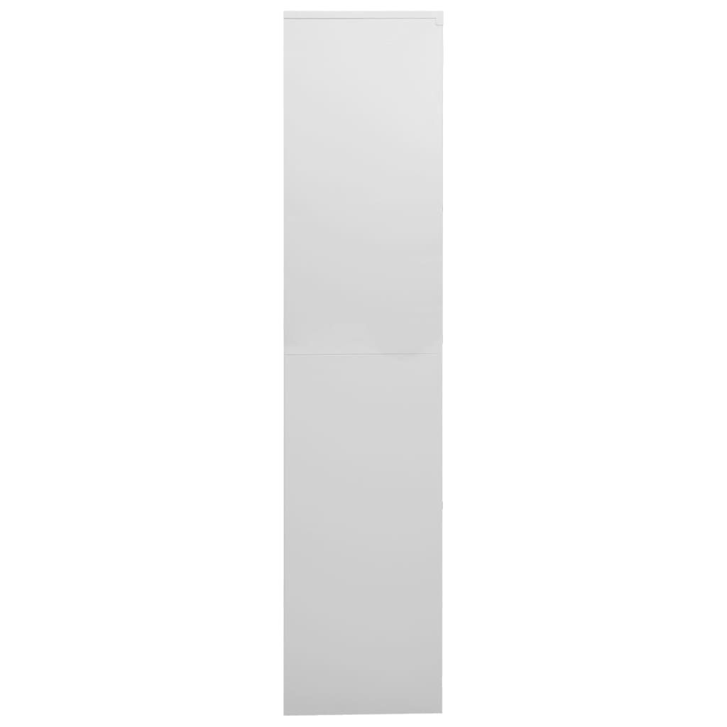 Biuro spintelė, šviesiai pilka, 90x40x180cm, plienas ir stiklas