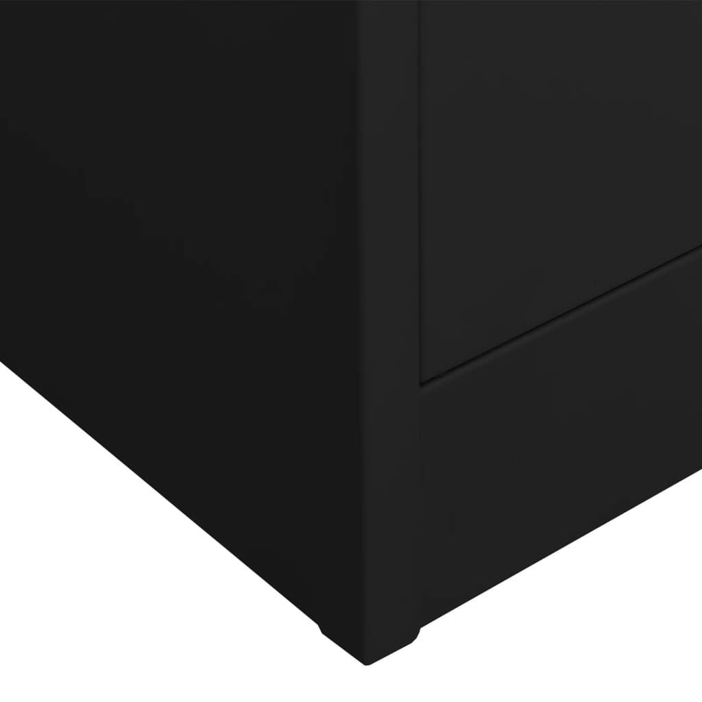 Biroja skapis, melns, 90x40x180cm, tērauds
