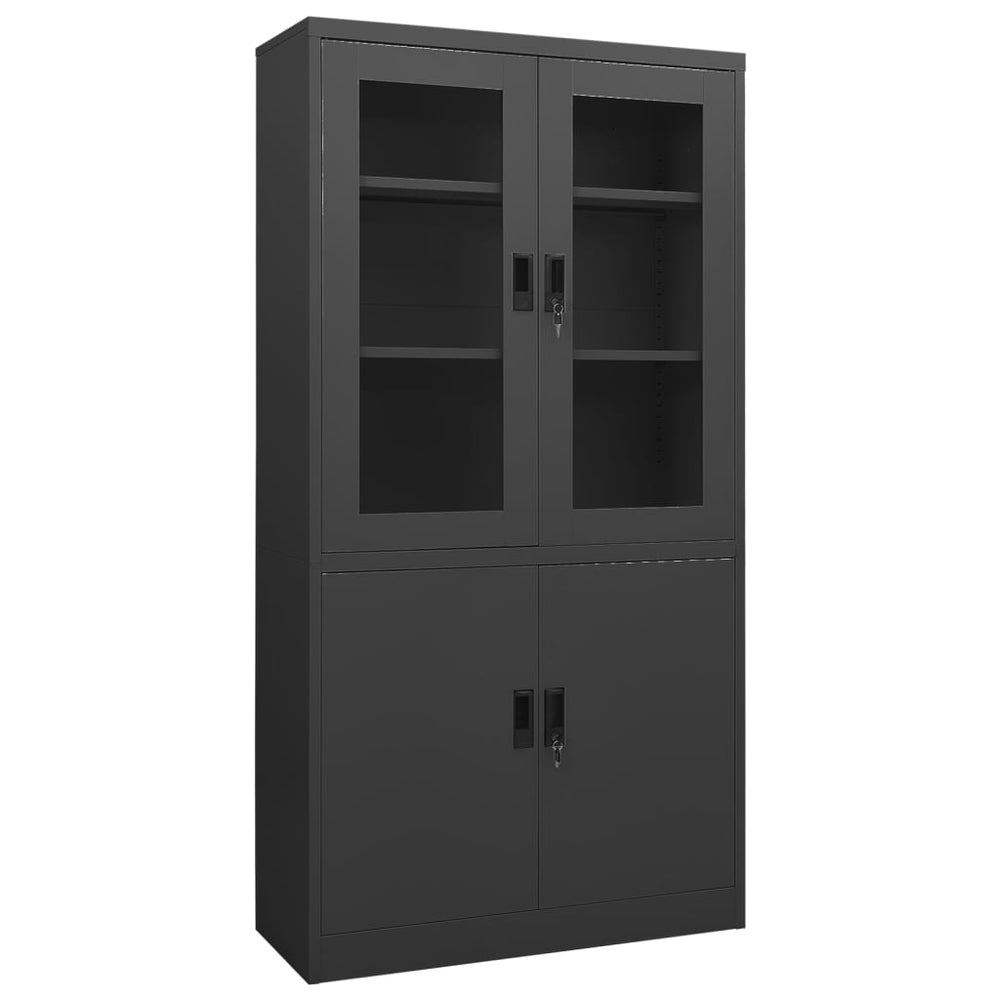 Office cabinet, anthracite, 90x40x180cm, steel