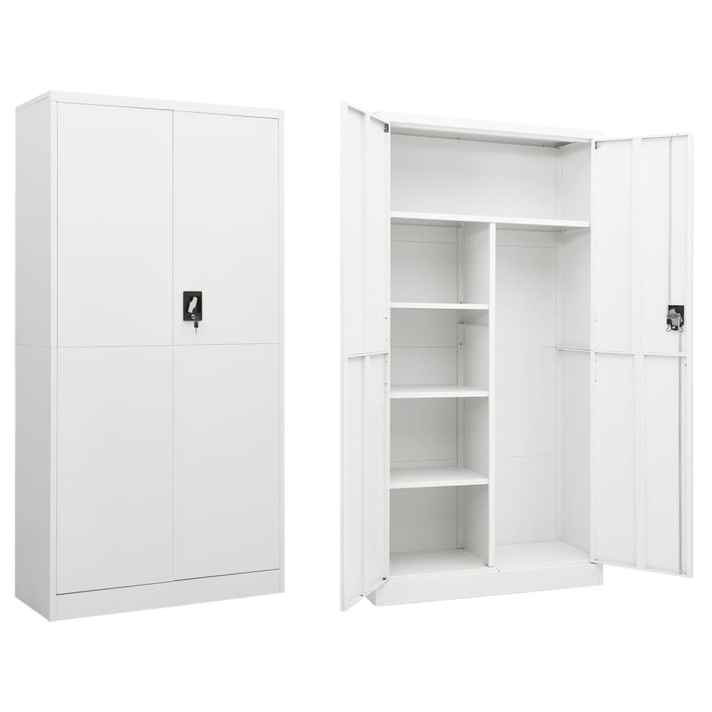 Changing room locker, white, 90x40x180cm, steel