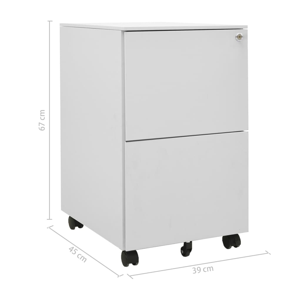 Mobile filing cabinet, gray, 39x45x67cm, steel