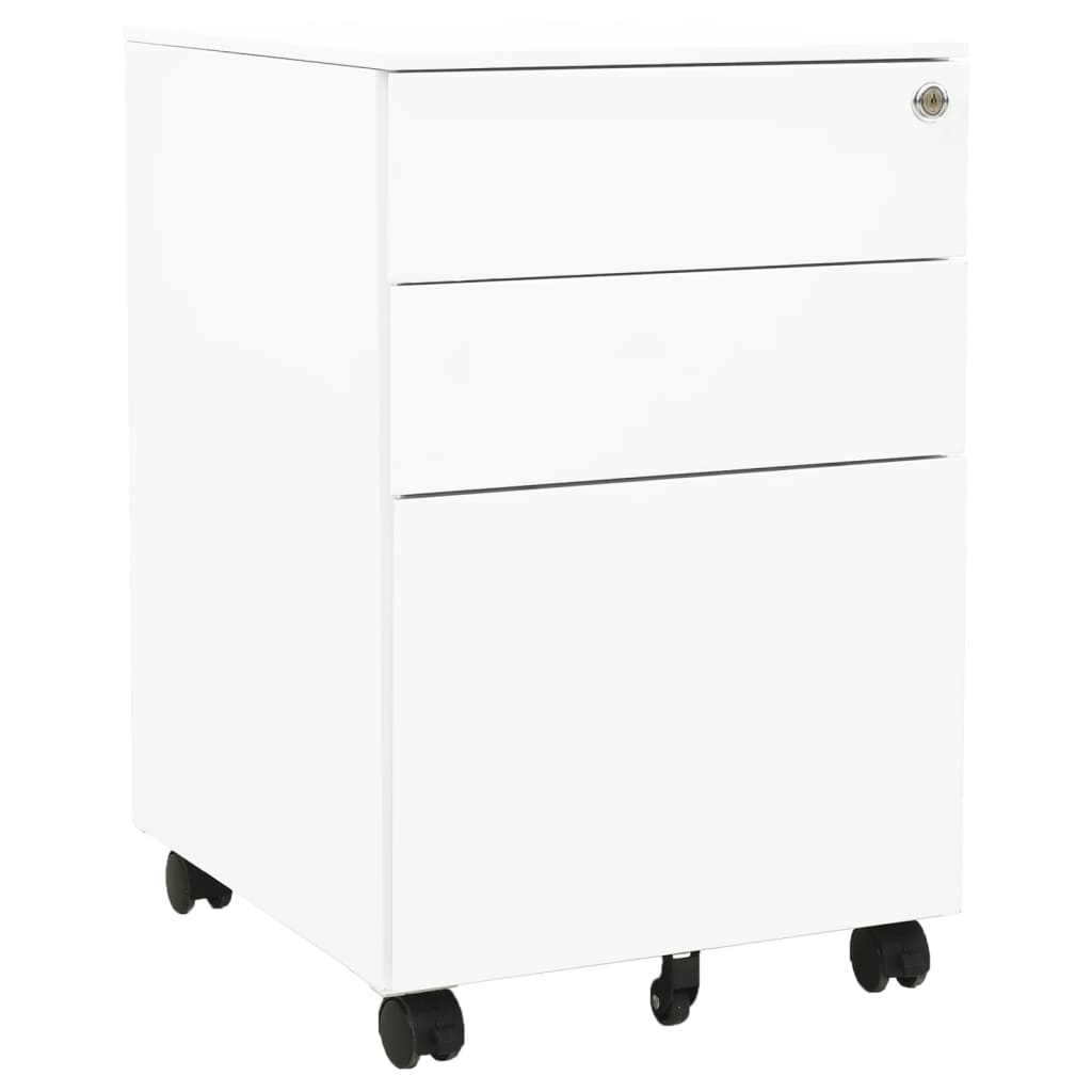 Mobile filing cabinet, white, 39x45x60cm, steel