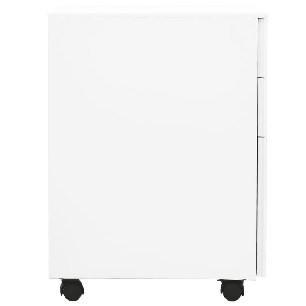 Mobile filing cabinet, white, 39x45x60cm, steel