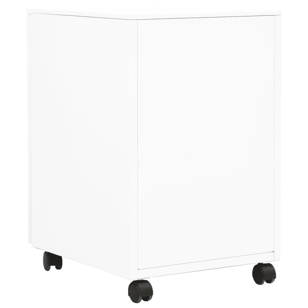 Mobile filing cabinet, white, 39x45x60cm, steel
