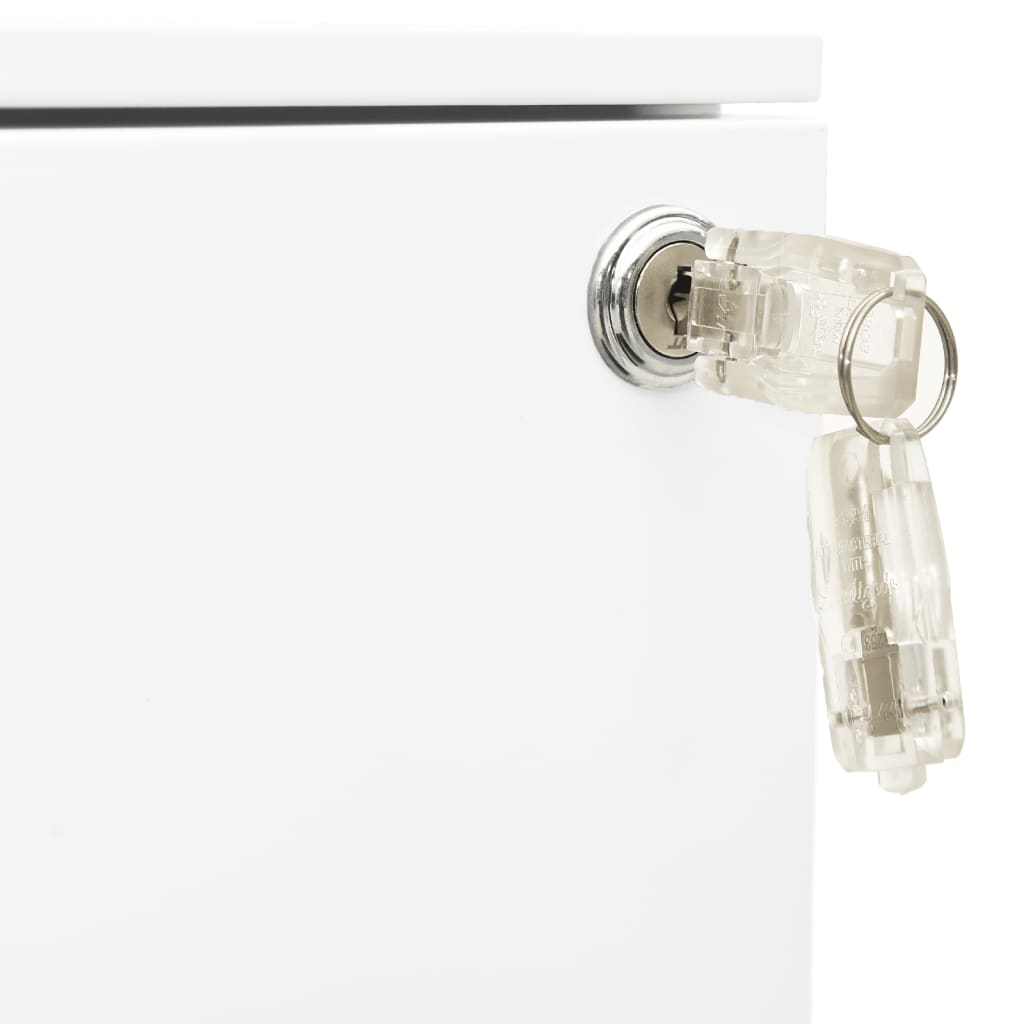 Mobile filing cabinet, white, 39x45x60cm, steel
