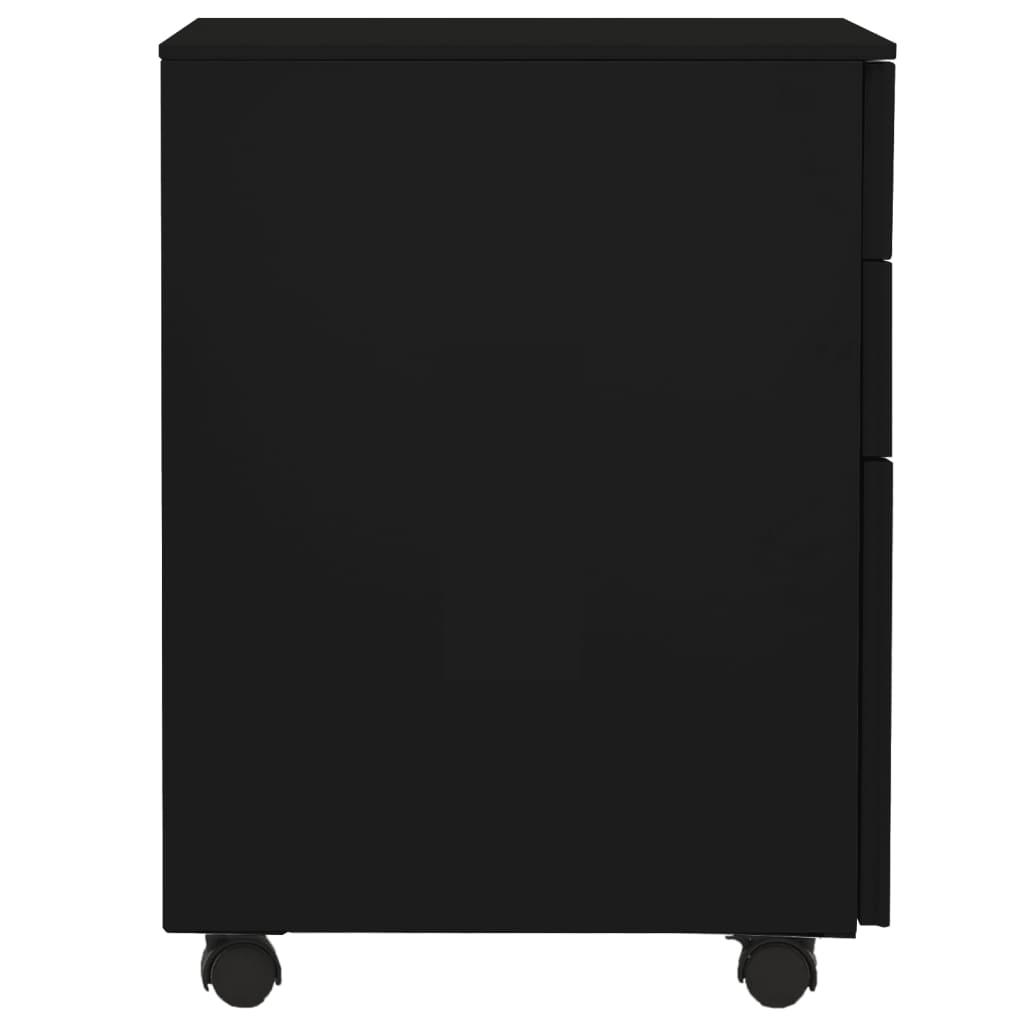 Mobile pedestal for documents, black, 39x45x60cm, steel