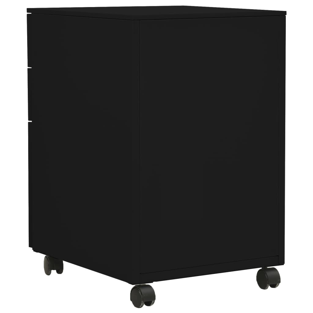 Mobile pedestal for documents, black, 39x45x60cm, steel