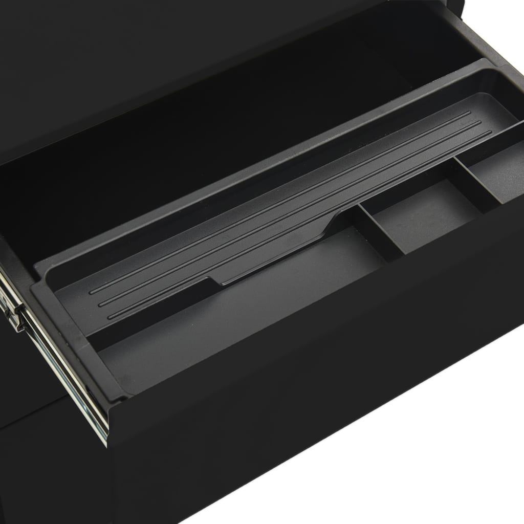 Mobile pedestal for documents, black, 39x45x60cm, steel