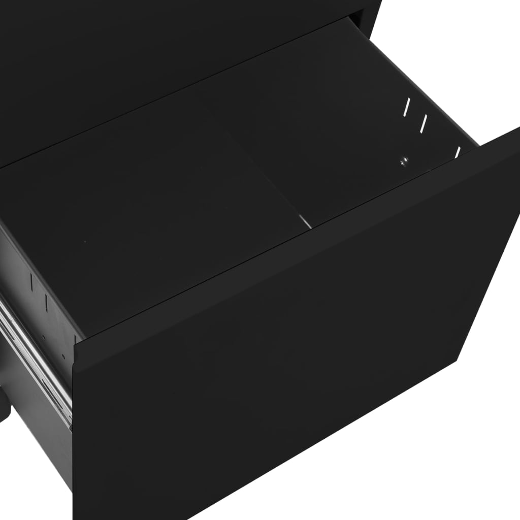 Mobile pedestal for documents, black, 39x45x60cm, steel