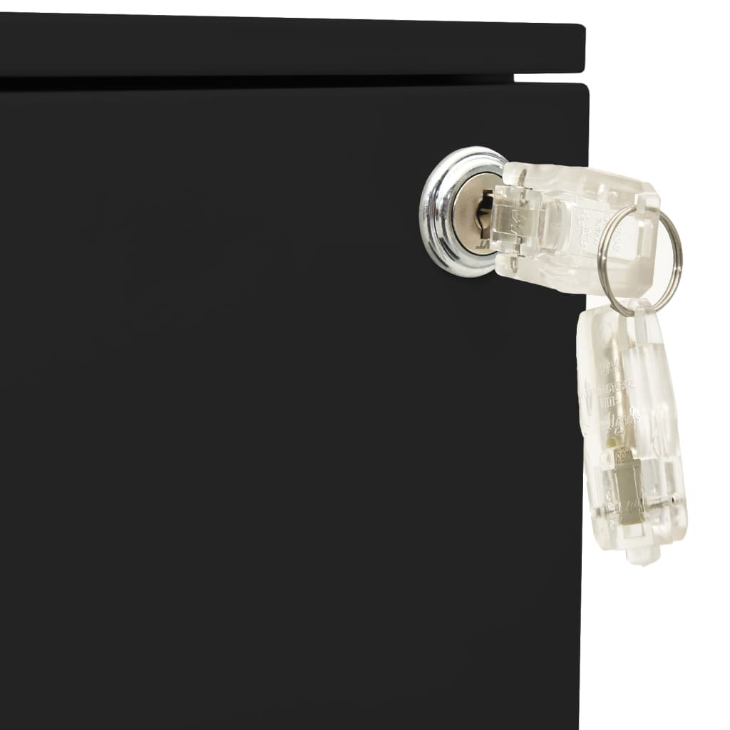 Mobile pedestal for documents, black, 39x45x60cm, steel