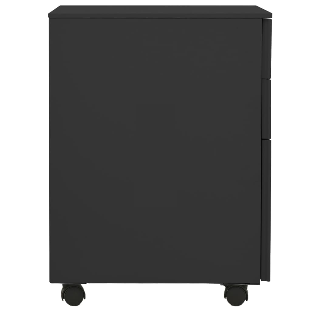 Mobile filing cabinet, anthracite, 39x45x60cm, steel