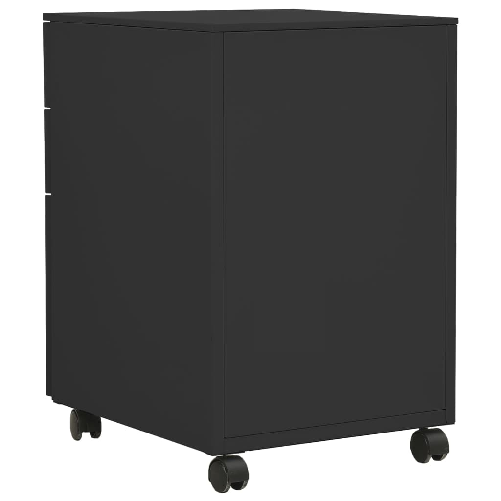 Mobile filing cabinet, anthracite, 39x45x60cm, steel