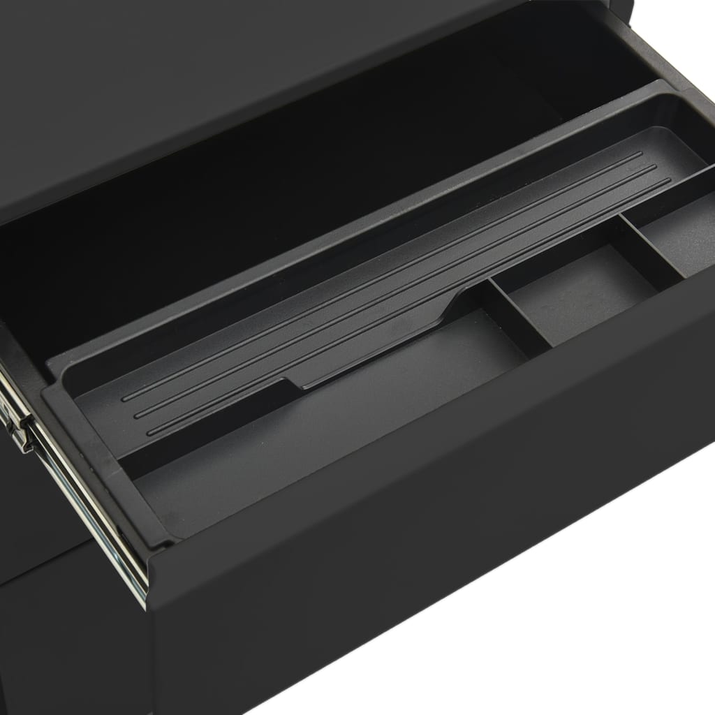 Mobile filing cabinet, anthracite, 39x45x60cm, steel