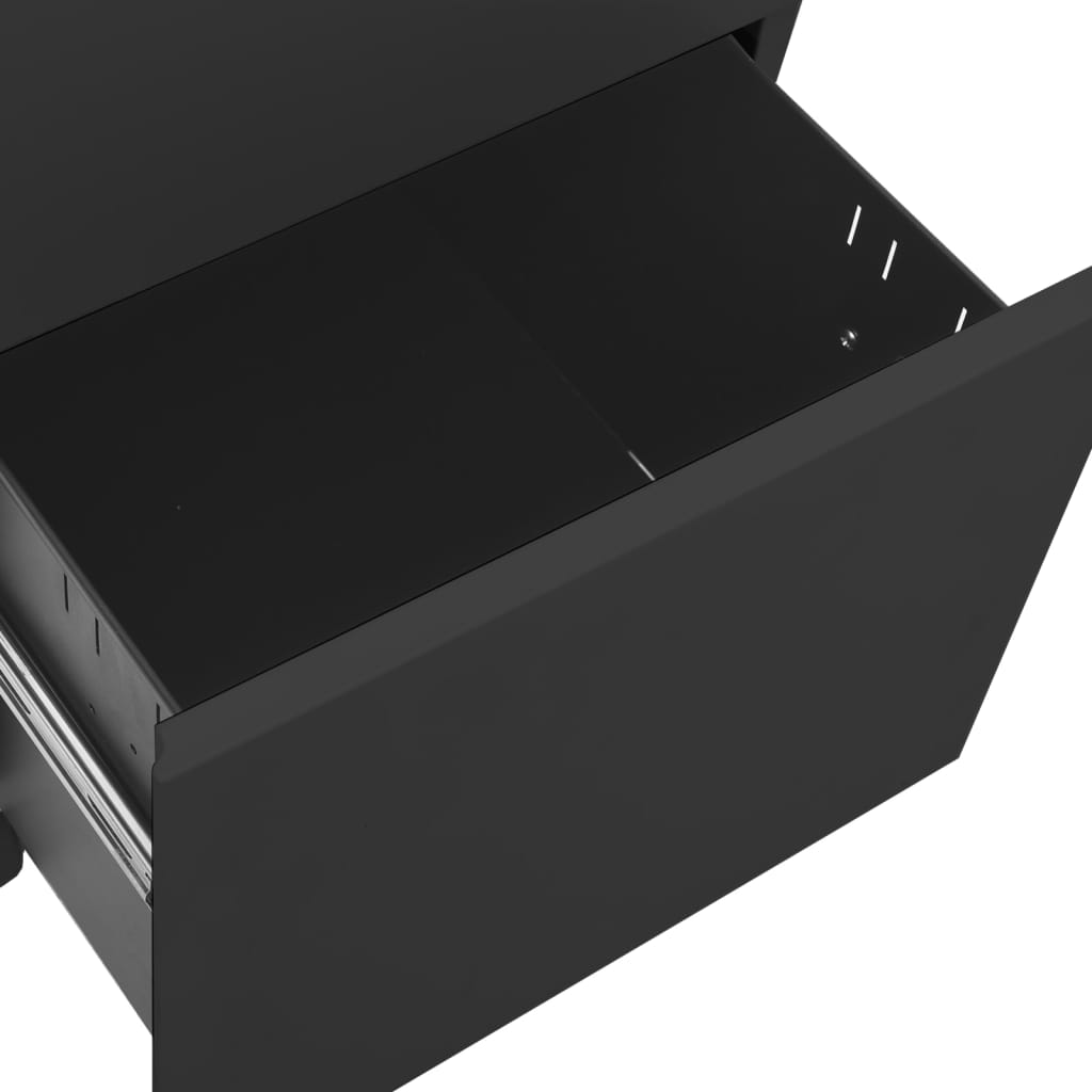 Mobile filing cabinet, anthracite, 39x45x60cm, steel