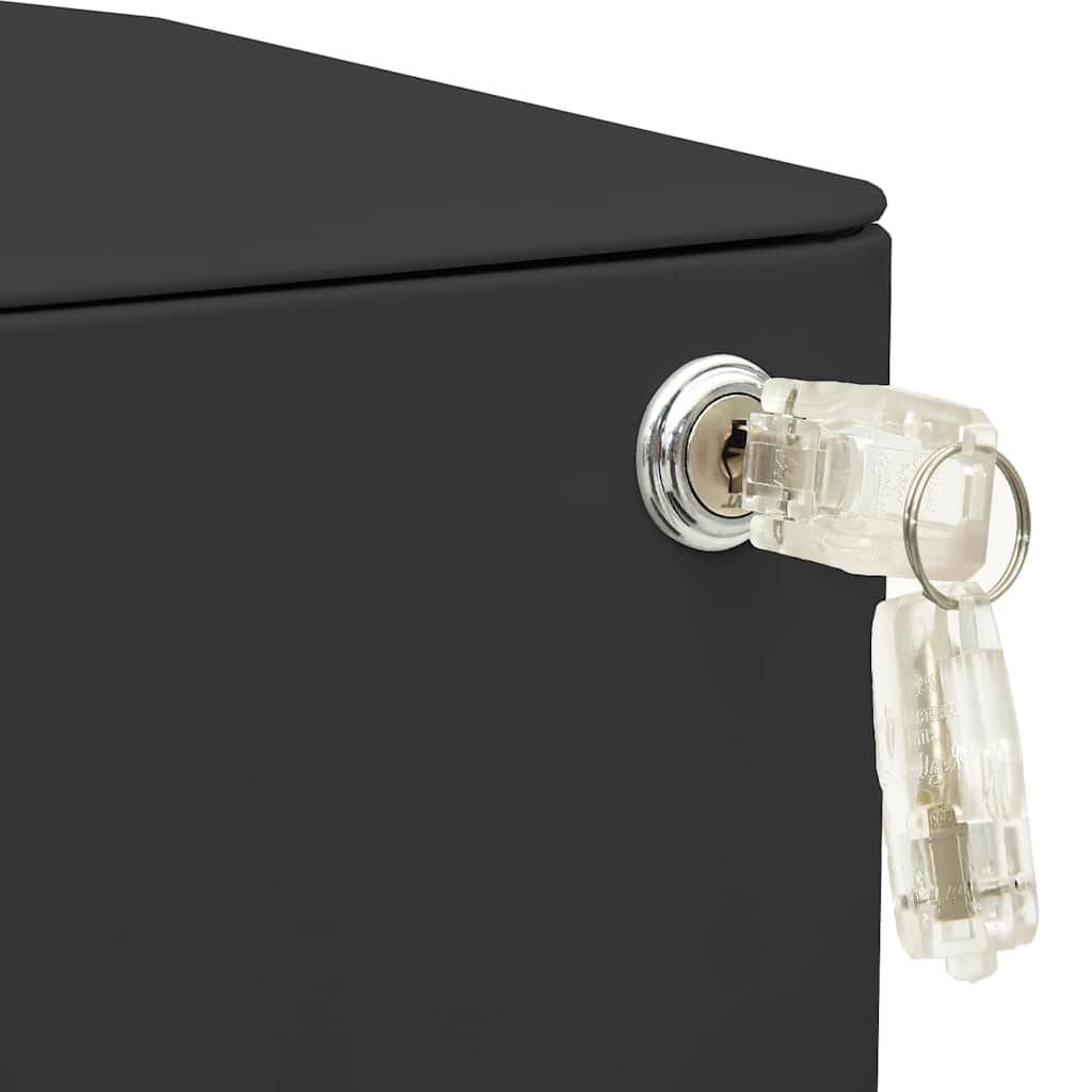 Mobile filing cabinet, anthracite, 39x45x59cm, steel