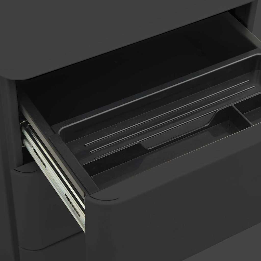 Mobile filing cabinet, anthracite, 39x45x59cm, steel