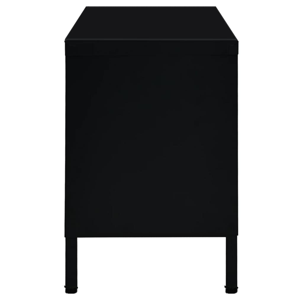 Televizoriaus spintelė, juoda, 90x30x44cm, plienas ir stiklas
