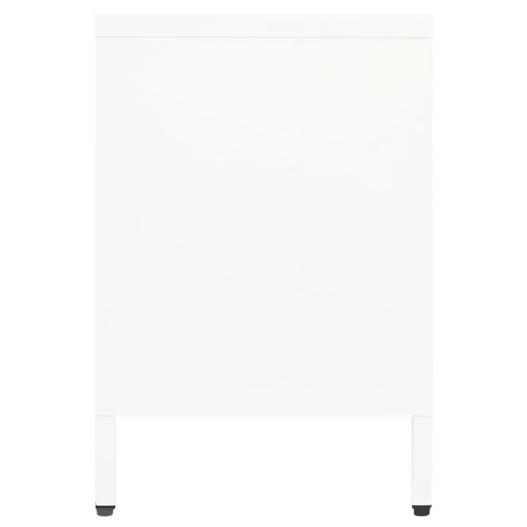 TV stand, white, 105x35x52cm, steel and glass