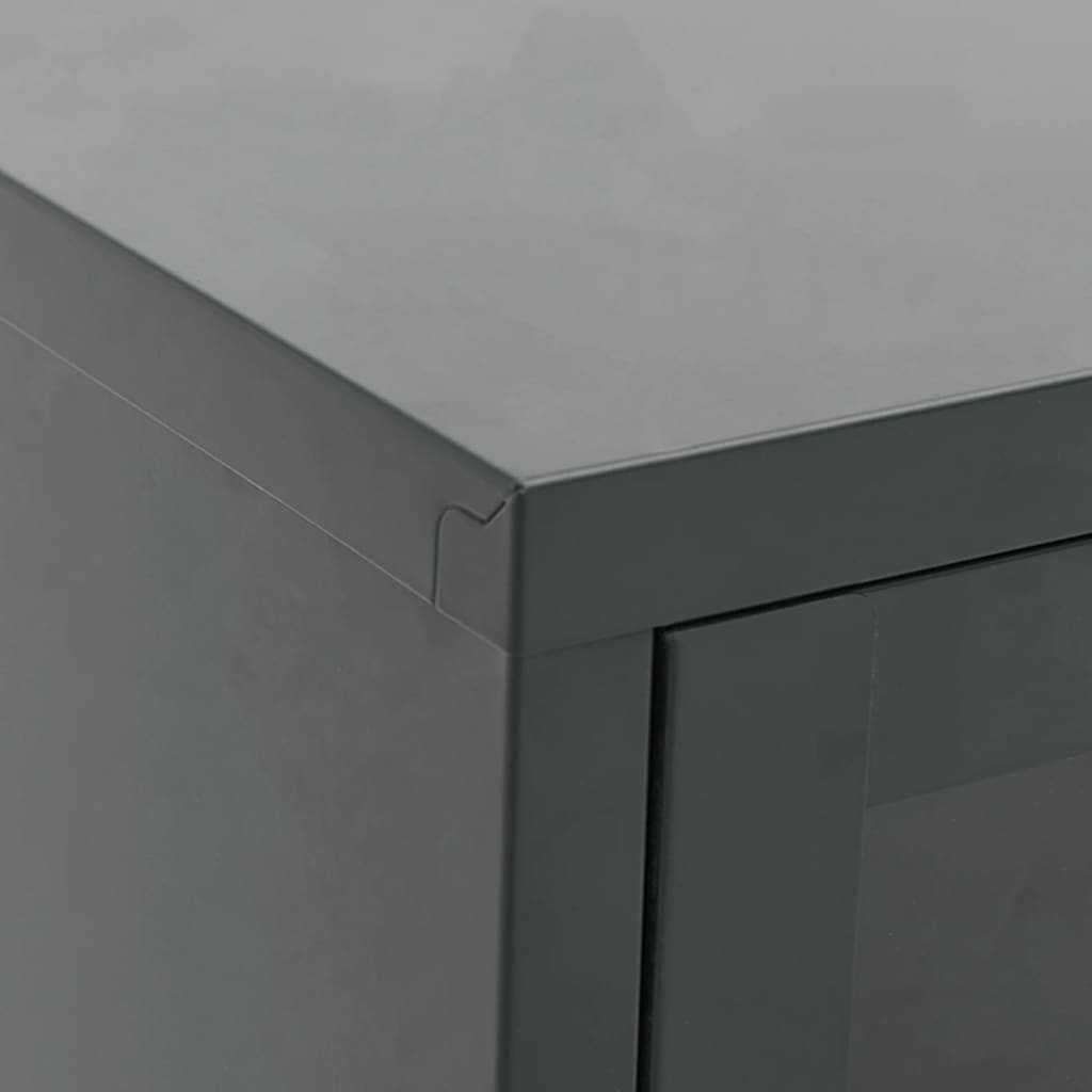 TV cabinet, anthracite, 105x35x52cm, steel/glass