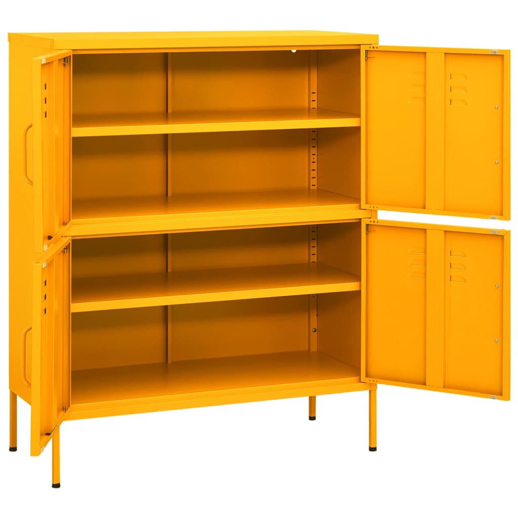 Storage cabinet, yellow, 80x35x101.5cm, steel