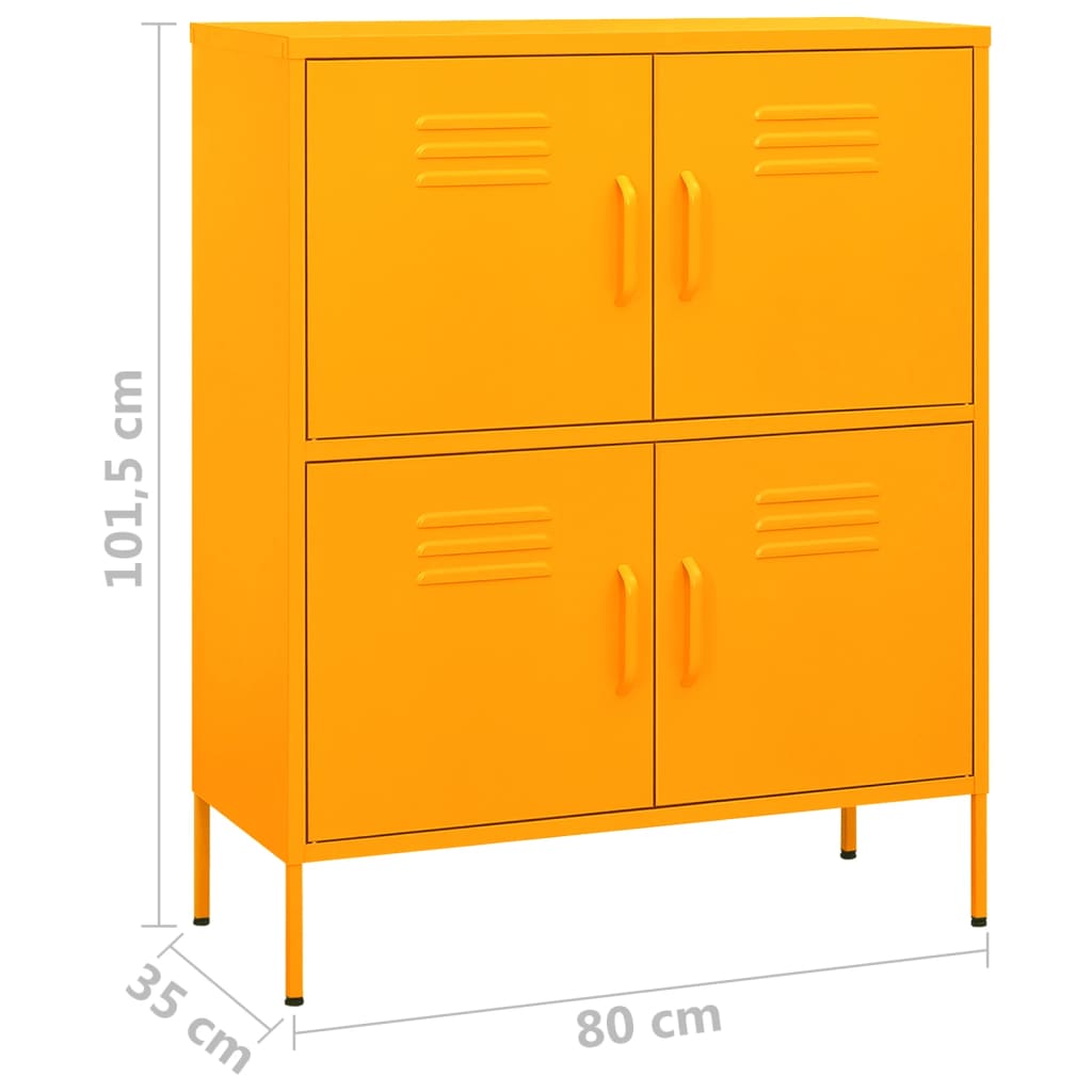 Storage cabinet, yellow, 80x35x101.5cm, steel