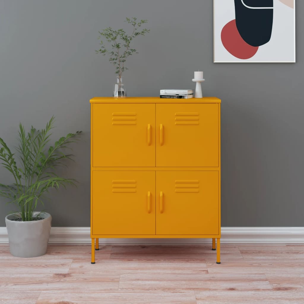 Storage cabinet, yellow, 80x35x101.5cm, steel