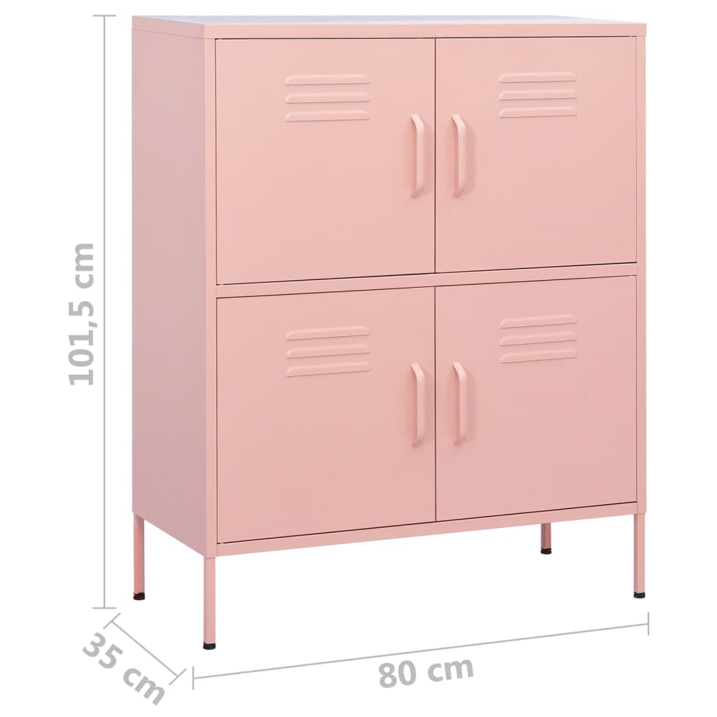 Storage cabinet, pink, 80x35x101.5cm, steel