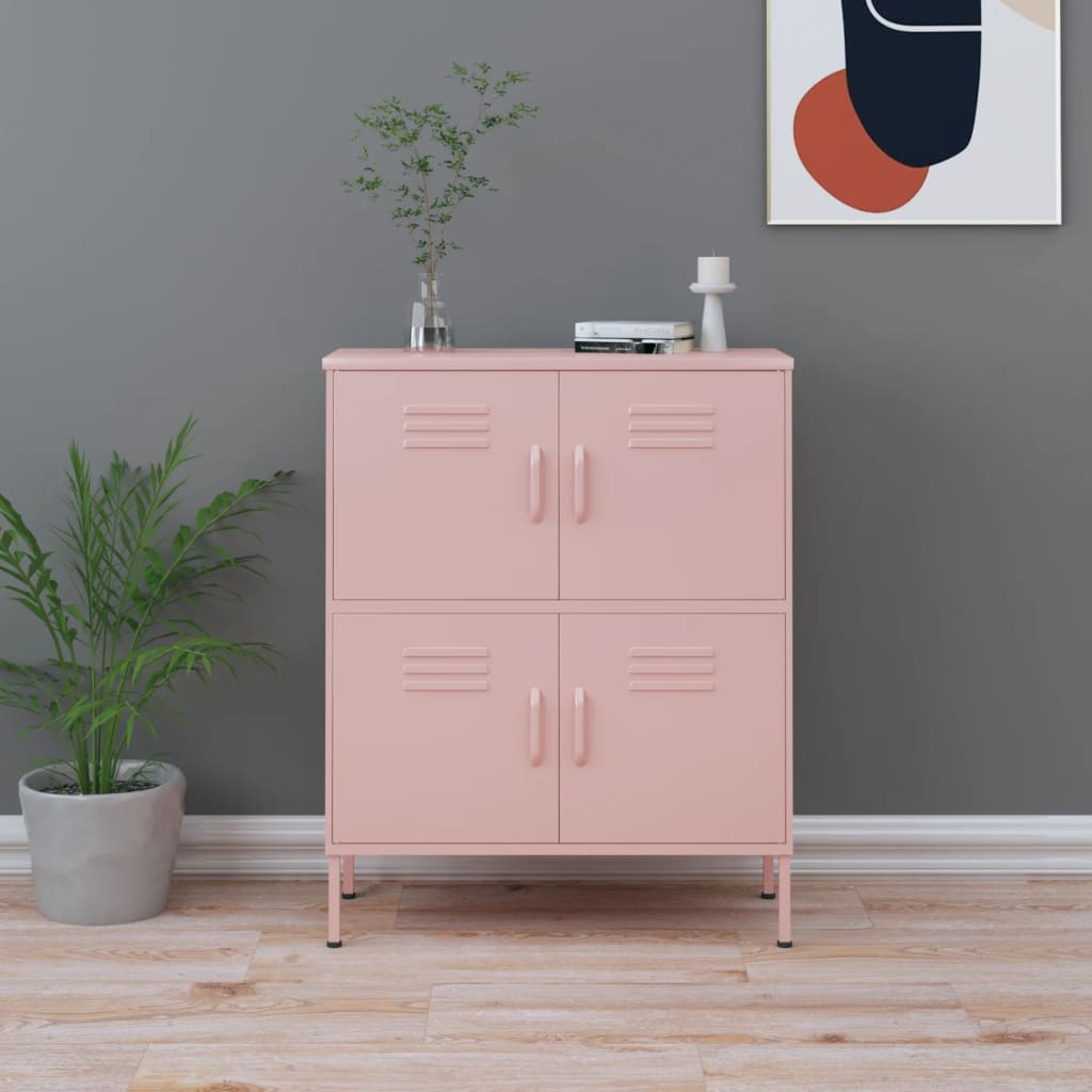 Storage cabinet, pink, 80x35x101.5cm, steel