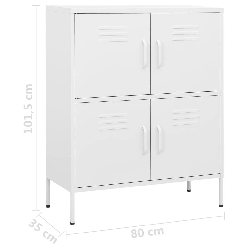 Storage cabinet, white, 80x35x101.5cm, steel