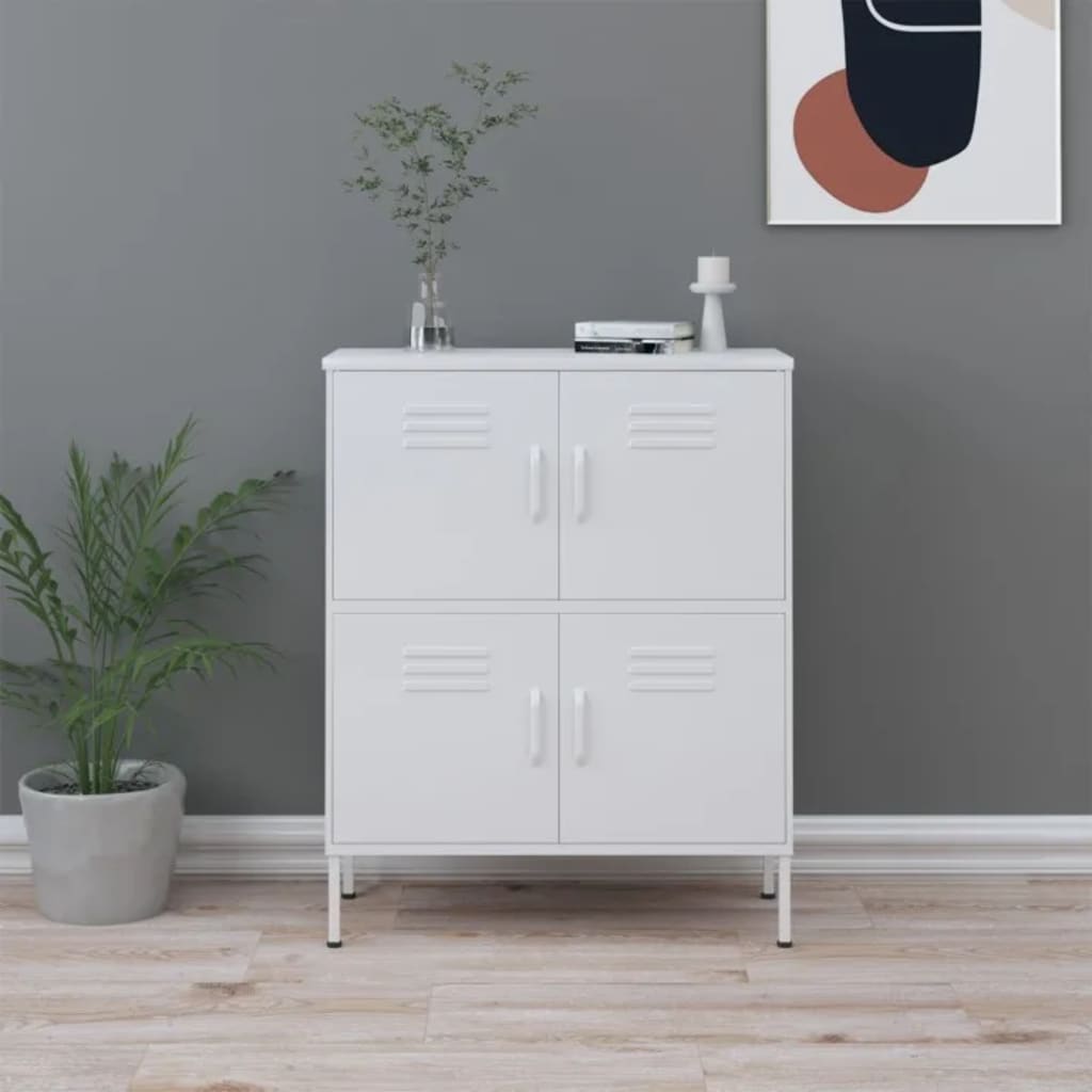 Storage cabinet, white, 80x35x101.5cm, steel