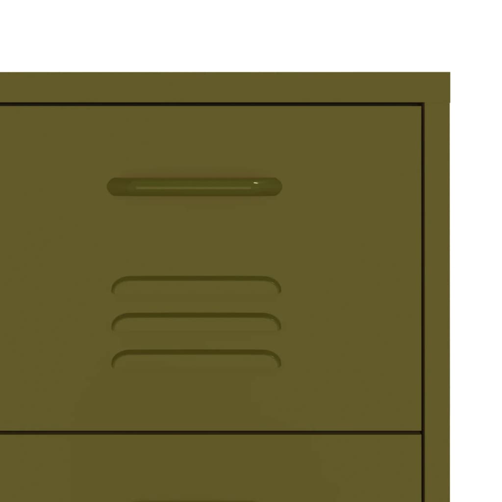 Drawer cabinet, olive green, 80x35x101.5cm, steel