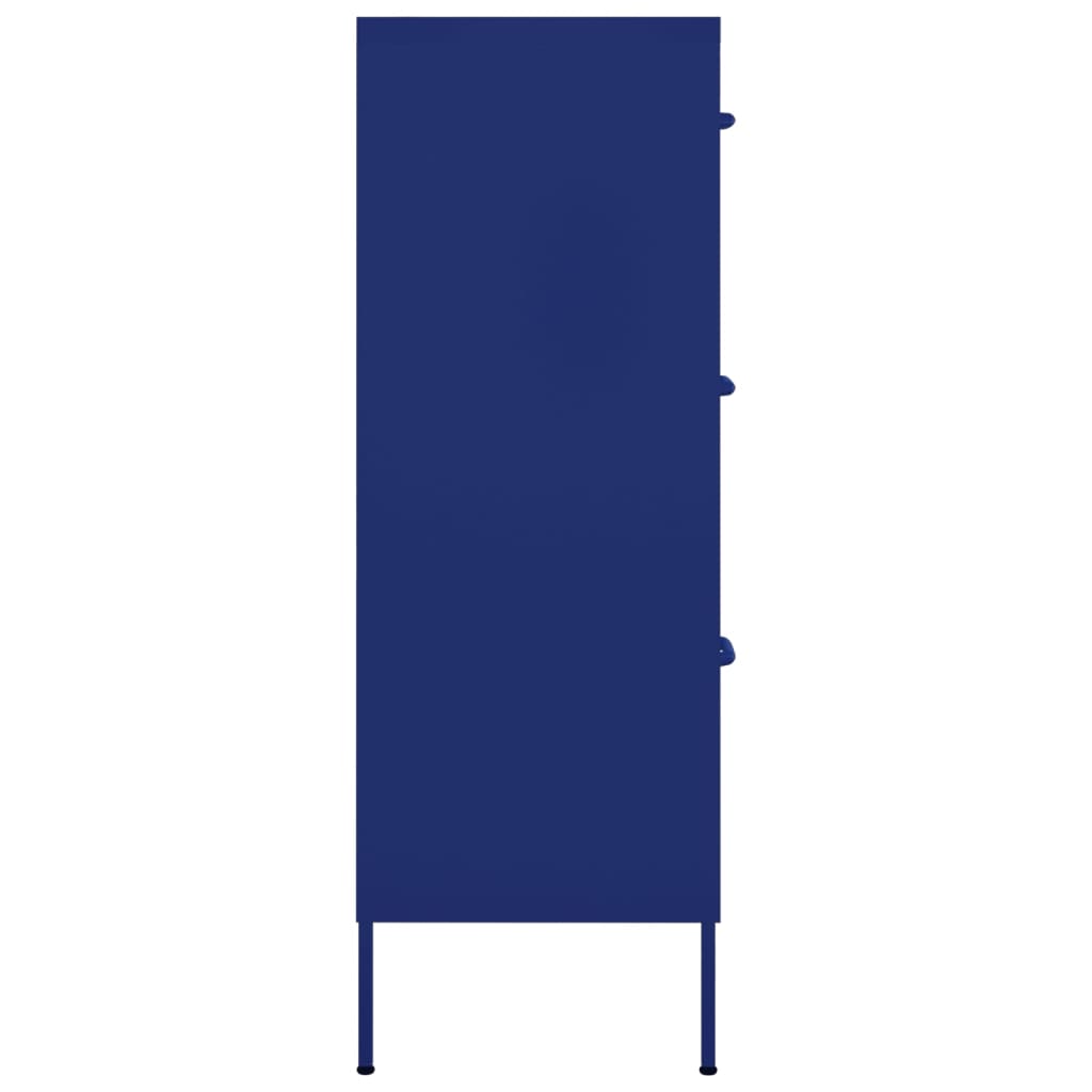 Chest of drawers, dark blue, 80x35x101.5cm, steel