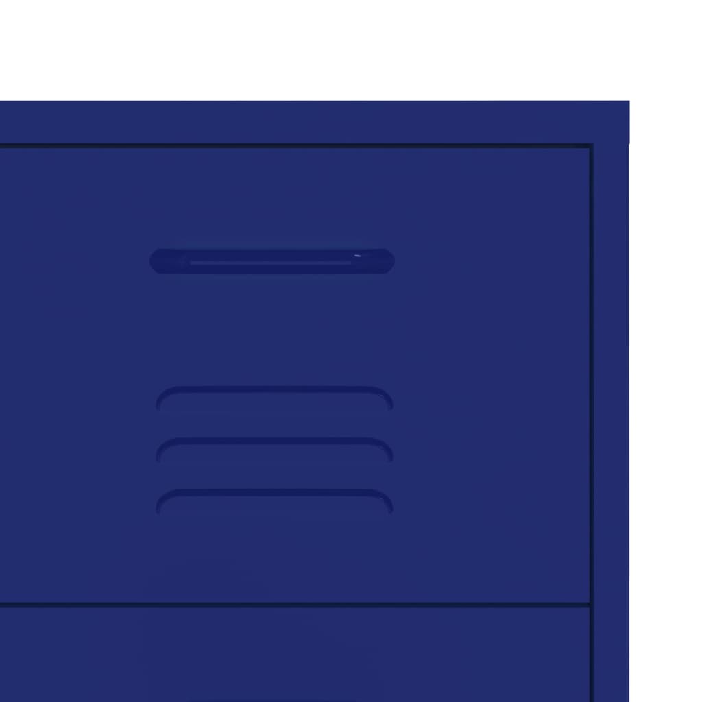 Chest of drawers, dark blue, 80x35x101.5cm, steel