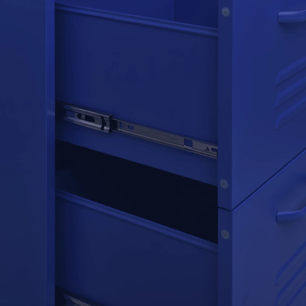 Chest of drawers, dark blue, 80x35x101.5cm, steel