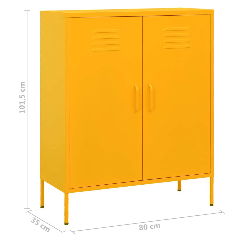 Storage cabinet, yellow, 80x35x101.5cm, steel