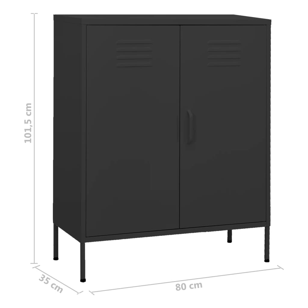 Storage cabinet, anthracite, 80x35x101.5cm, steel